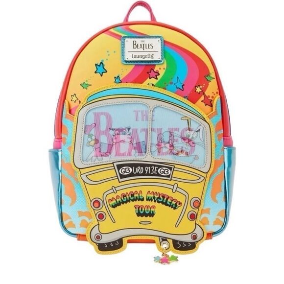 BNWT Loungefly the Beatles Magical Mystery Tour Bus Lenticular Mini Backpack NEW - Picture 1 of 13